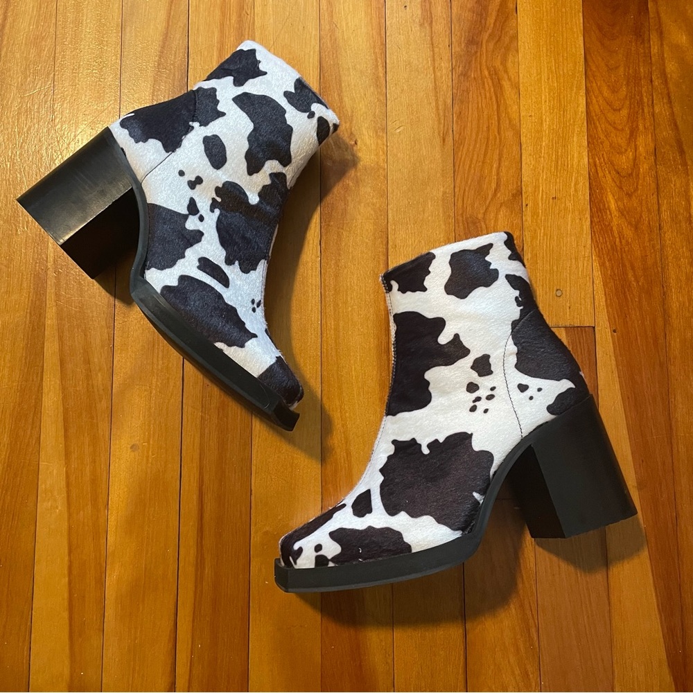 ASOS Cow Print Booties